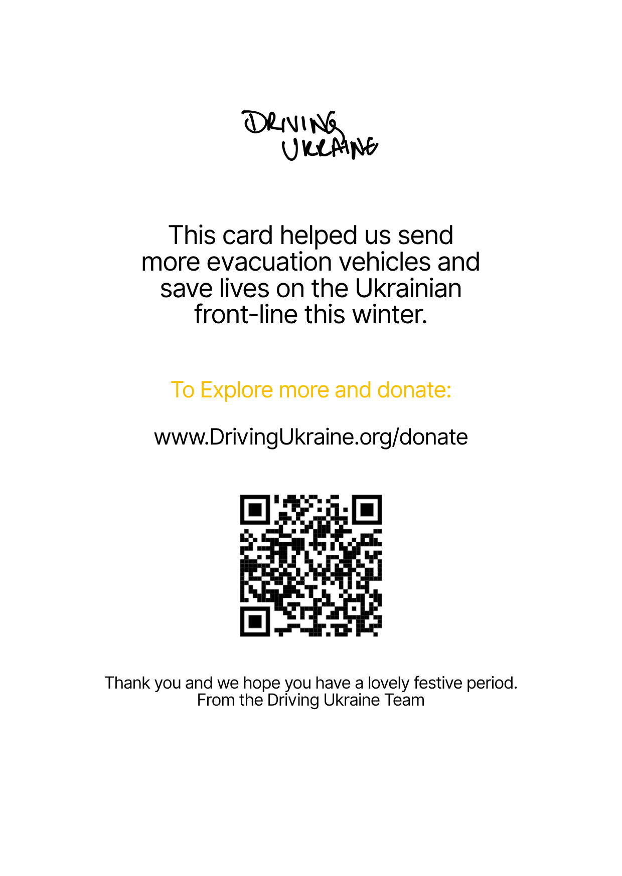 Driving Ukraine Christmas Cards (Pack of 10)