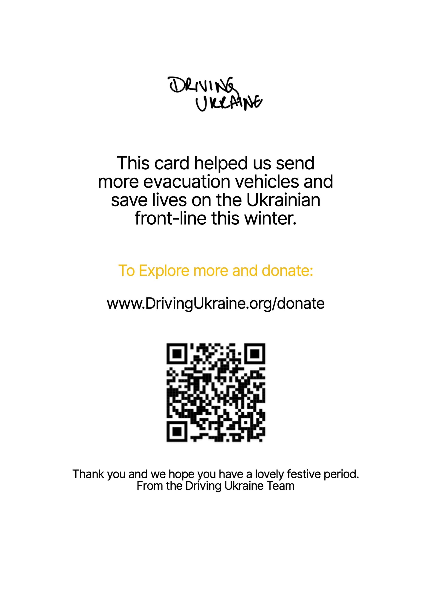 Driving Ukraine Christmas Cards - Land Rover Snatch - (Pack of 10)